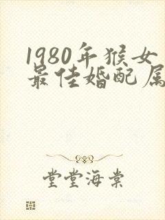 1980年猴女最佳婚配属相