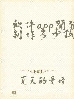软件app开发制作多少钱封面