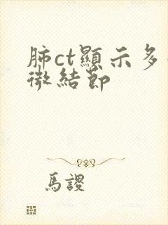 肺ct显示多发微结节