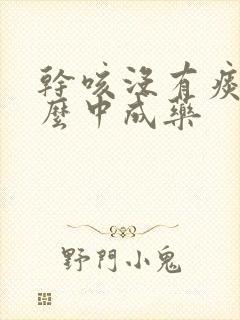 干咳没有痰吃什么中成药封面