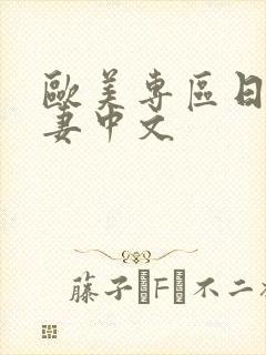 欧美专区日韩人妻中文