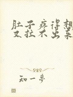 肚子疼得想拉屎又拉不出来怎么回事