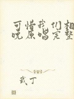 可惜我们相遇太晚原唱完整版