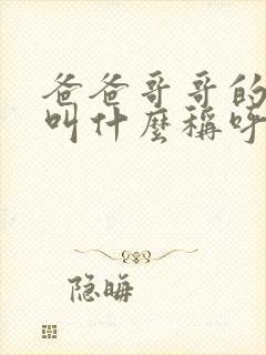 爸爸哥哥的老婆叫什么称呼