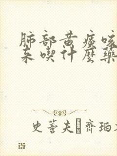 肺部黄痰咳不出来吃什么药