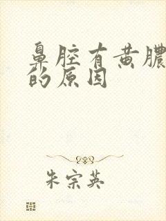 鼻腔有黄脓鼻涕的原因