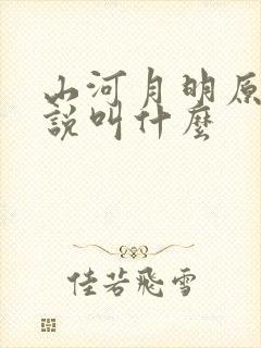 山河月明原著小说叫什么