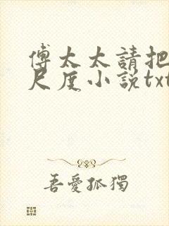 傅太太请把握好尺度小说txt封面