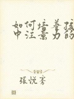 如何培养孩子集中注意力的方法