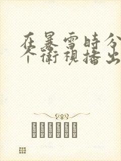 在暴雪时分在哪个卫视播出