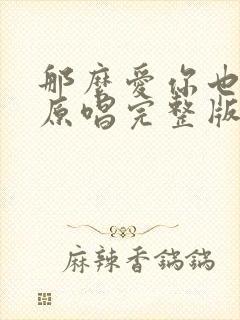 那么爱你也没用原唱完整版歌词