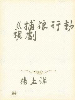 《捕狼行动》电视剧封面