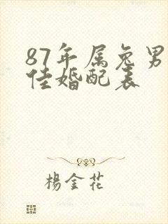 87年属兔男最佳婚配表