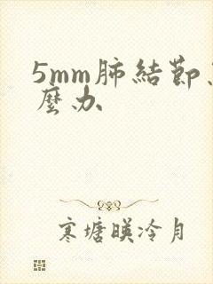 5mm肺结节怎么办