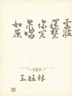 如果你还需要我原唱完整版封面