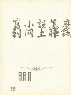 写小说怎么发布到网上赚钱封面