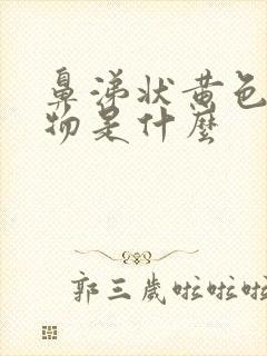 鼻涕状黄色分泌物是什么