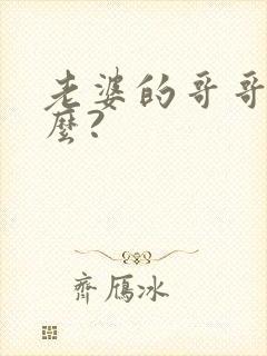 老婆的哥哥叫什么?封面