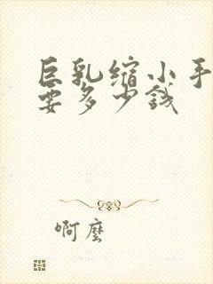 巨乳缩小手术需要多少钱