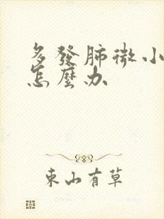 多发肺微小结节怎么办