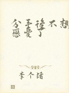 分手后不想再谈恋爱了封面