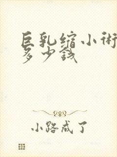 巨乳缩小术大概多少钱封面