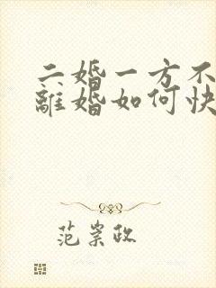 二婚一方不愿意离婚如何快速离