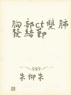 胸部ct双肺多发结节