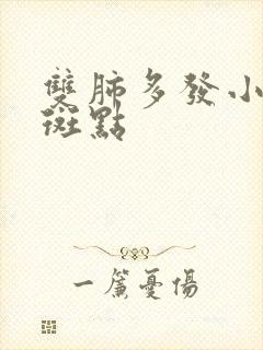 双肺多发小结节斑点