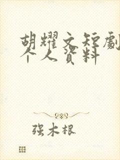 胡耀文短剧演员个人资料