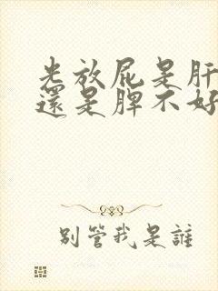 光放屁是肝不好还是脾不好封面