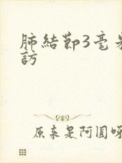 肺结节3毫米随访