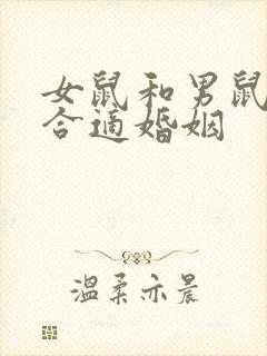 女鼠和男鼠合不合适婚姻