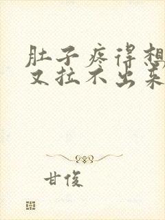 肚子疼得想拉屎又拉不出来怎么回事