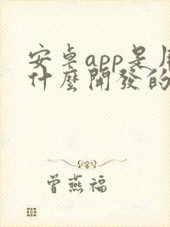 安卓app是用什么开发的