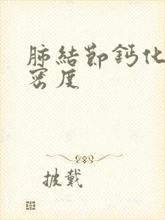 肺结节钙化点的密度