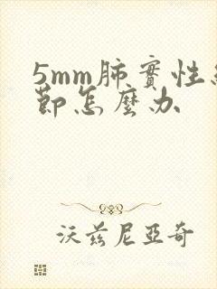 5mm肺实性结节怎么办