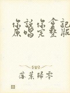 你说你会记得我原唱完整版