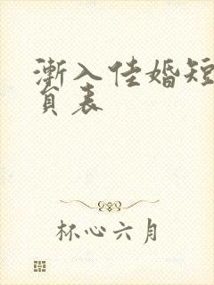 渐入佳婚短剧演员表