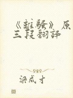 《离骚》原文第三段翻译