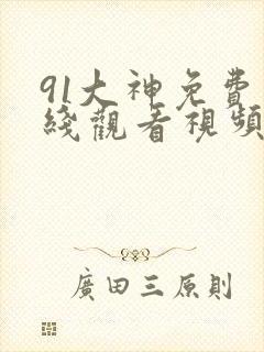 91大神免费在线观看视频