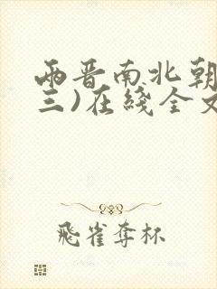 两晋南北朝史(三)在线全文阅读