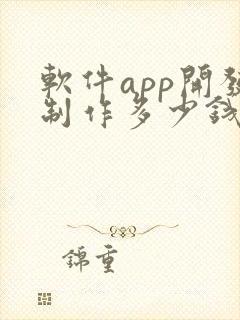 软件app开发制作多少钱