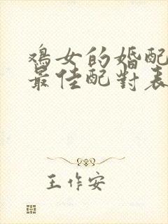 鸡女的婚配属相最佳配对表