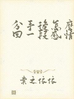 分手后怎么去挽回一段感情封面