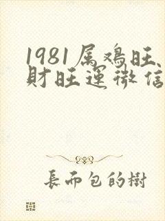 1981属鸡旺财旺运微信昵称