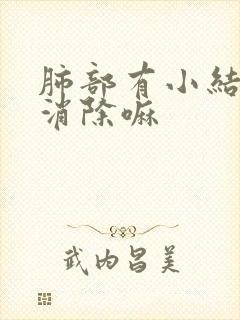 肺部有小结节能消除嘛