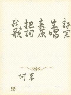 我把来生许给你歌词原唱完整版