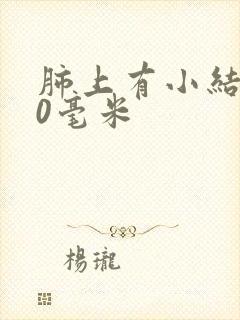 肺上有小结节10毫米