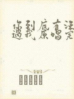 你到底有没有爱过我原唱完整版